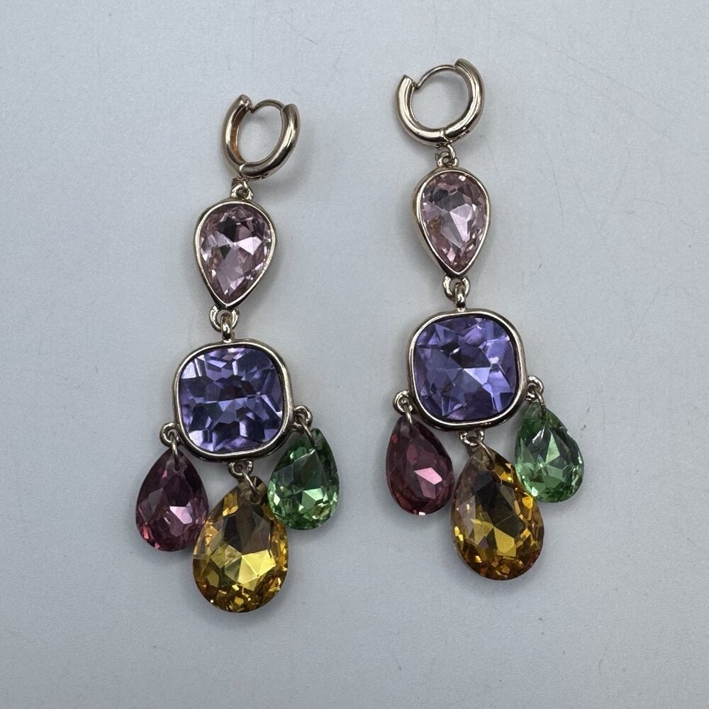 Draya 8 Other Reasons Multi Rhinestone Dangle Earrings Costume Jewelry